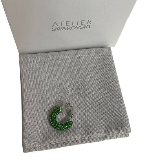 Swarovski Tigris ear cuff Single, Green, Rhodium plated - Picture 4 of 7